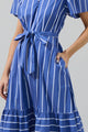 Beloit Striped Britt Poplin Tiered Midi Dress