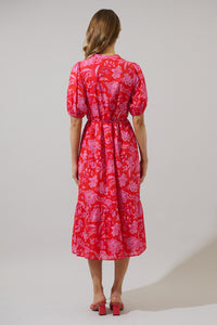 Aria Floral Beth Button Down Midi Dress