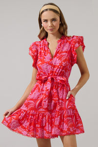 Aria Floral Eriny Ruffle Mini Dress