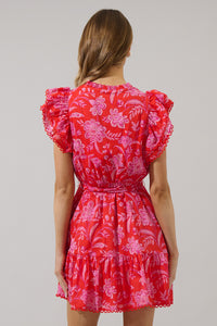 Aria Floral Eriny Ruffle Mini Dress