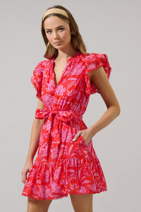 Aria Floral Eriny Ruffle Mini Dress