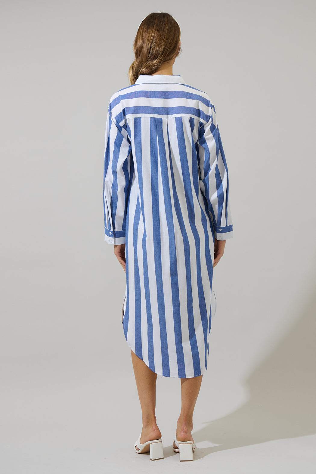 Jordy Striped Shirt Midi Dress – Sugarlips Jordy Striped Shirt Midi Dress – Sugarlips