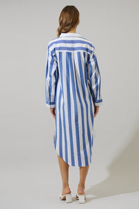 Jordy Striped Shirt Midi Dress