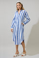 Jordy Striped Shirt Midi Dress