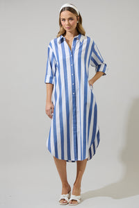 Jordy Striped Shirt Midi Dress