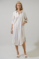 Jordy Striped Shirt Midi Dress