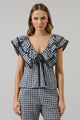 Dover Gingham Leoti Ruffle Babydoll Top