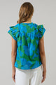 Rori Floral Ramona Ruffle Split Neck Top