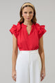 Ramona Ruffle Split Neck Top