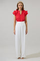 Ramona Ruffle Split Neck Top
