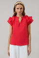 Ramona Ruffle Split Neck Top