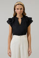 Ramona Ruffle Split Neck Top