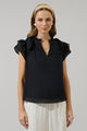 Ramona Ruffle Split Neck Top