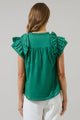 Ramona Ruffle Split Neck Top