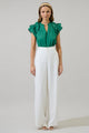 Ramona Ruffle Split Neck Top