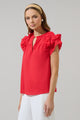 Ramona Ruffle Split Neck Top