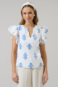 Yila Floral Ema Ruffle Top