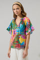 Novi Tropical Erie Split Neck Top