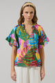 Novi Tropical Erie Split Neck Top