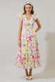 Leonie Floral Sunfire Tiered Midi Dress