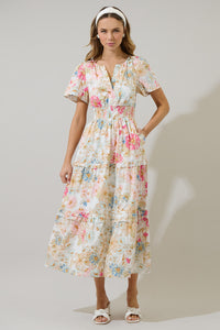 Day Lily Palmer Poplin Tiered Maxi Dress