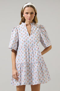 Lara Floral Dixie Split Neck Shift Dress