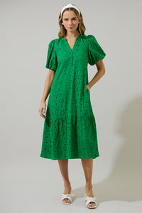 Villa Nova Eyelet Midi Dress