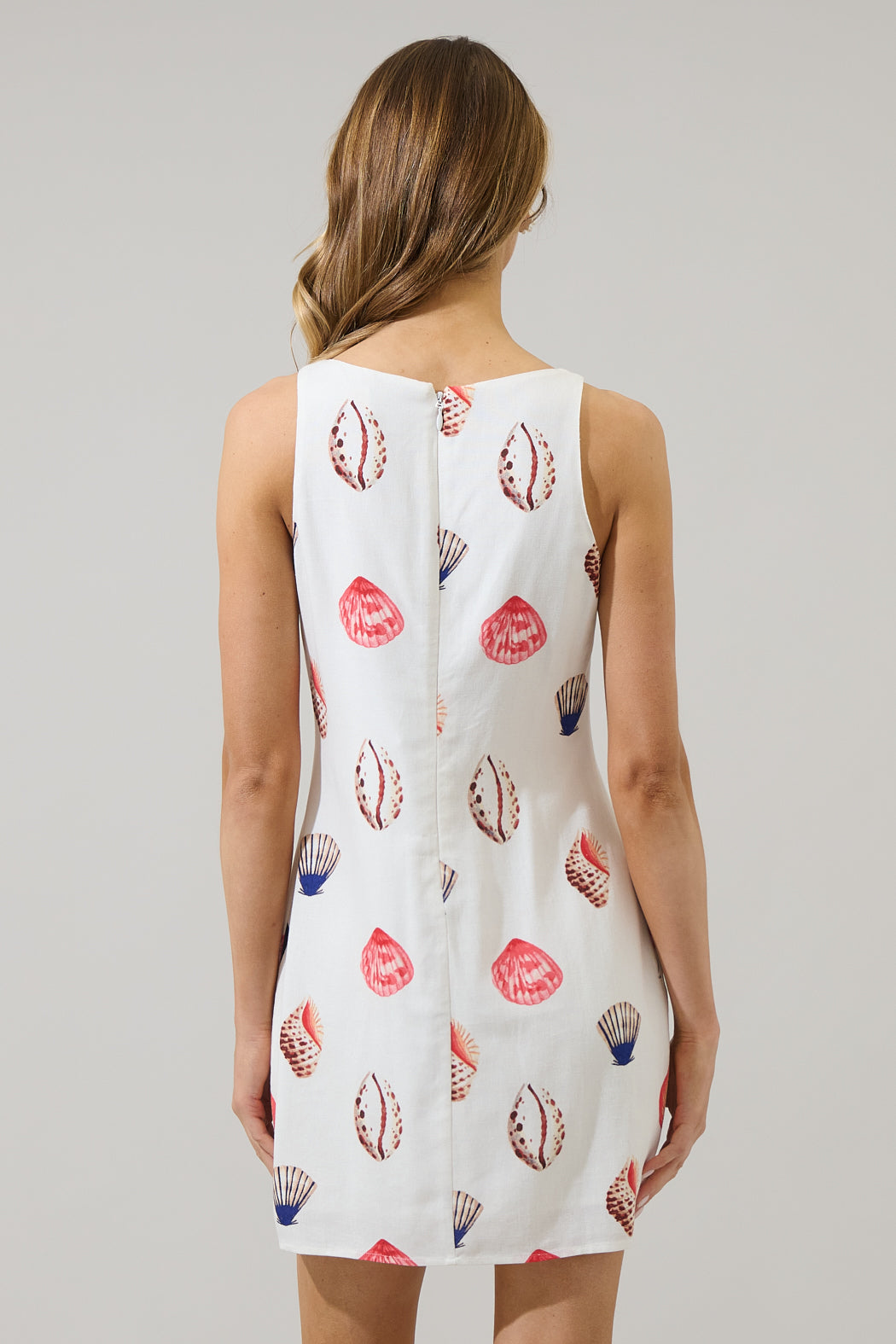 Sugarlips Kara Shells Junie Square Neck Sleeveless Mini Dress, Womens, S, White Multi Sugarlips Kara Shells Junie Square Neck Sleeveless Mini Dress, Womens, S, White Multi