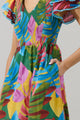 Novi Tropical Patte Tiered Midi Dress