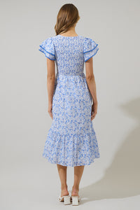 Maisie Floral Patte Tiered Midi Dress