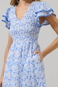 Maisie Floral Patte Tiered Midi Dress