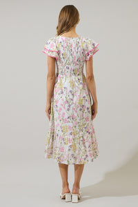 Lita Floral Patte Tiered Midi Dress