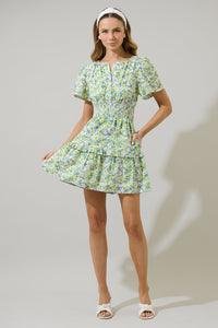 Aylin Eyelet Smocked Mini Dress