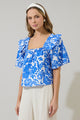 Magee Floral Careen Poplin Ruffle Top