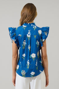 Madison Floral Sleeveless Ruffle Top