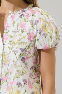 Lita Floral Avy Button Down Top