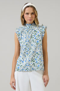 Hilo Floral Zoie Ruffle Top