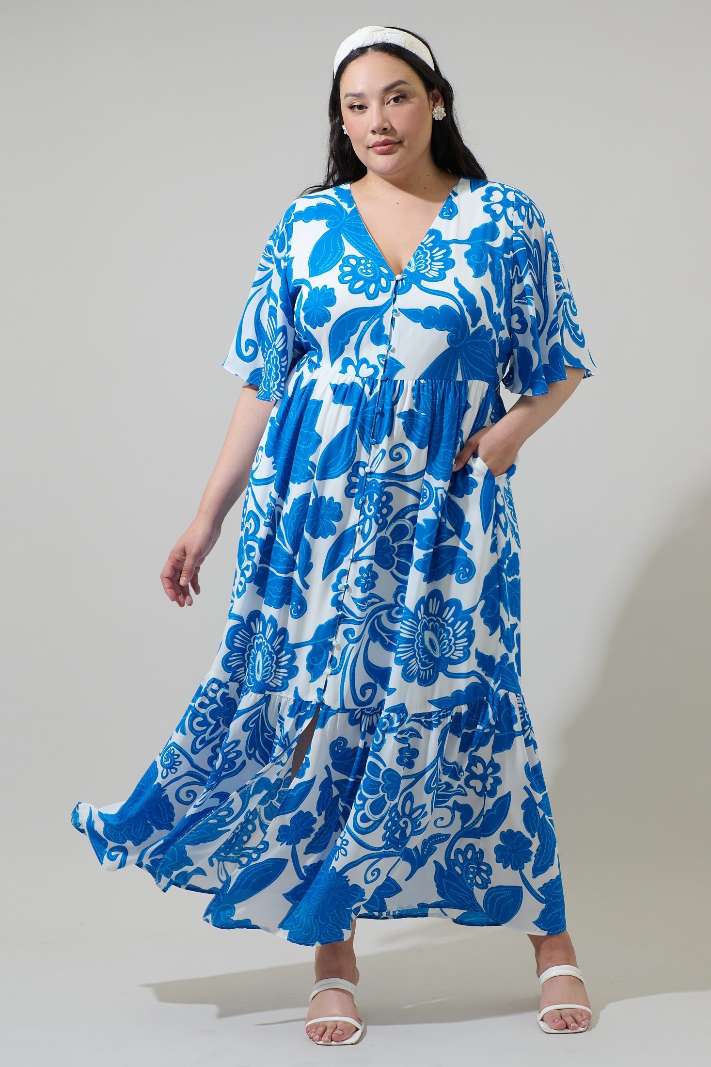 button down maxi dress plus size SHESTARR Plus Size Summer Dress Short Sleeve Square Neck Tie Front Smocked Button Down Flowy A-line Boho Maxi Long Dresses Army Green at Amazon Women's Clothing store