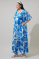 Iva Floral Pismo Button Down Flutter Maxi Dress Curve