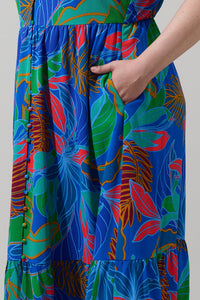 Malton Tropical Evianna Button Down Flutter Maxi Dress Curve