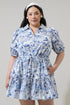 Francine Toile Stacie Button Down Mini Dress Curve