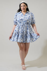 Francine Toile Stacie Button Down Mini Dress Curve