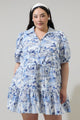 Francine Toile Stacie Button Down Mini Dress Curve