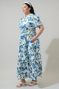 Samara Floral Belraj Poplin Maxi Dress Curve