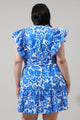 Magee Floral Ruffle Mini Dress Curve
