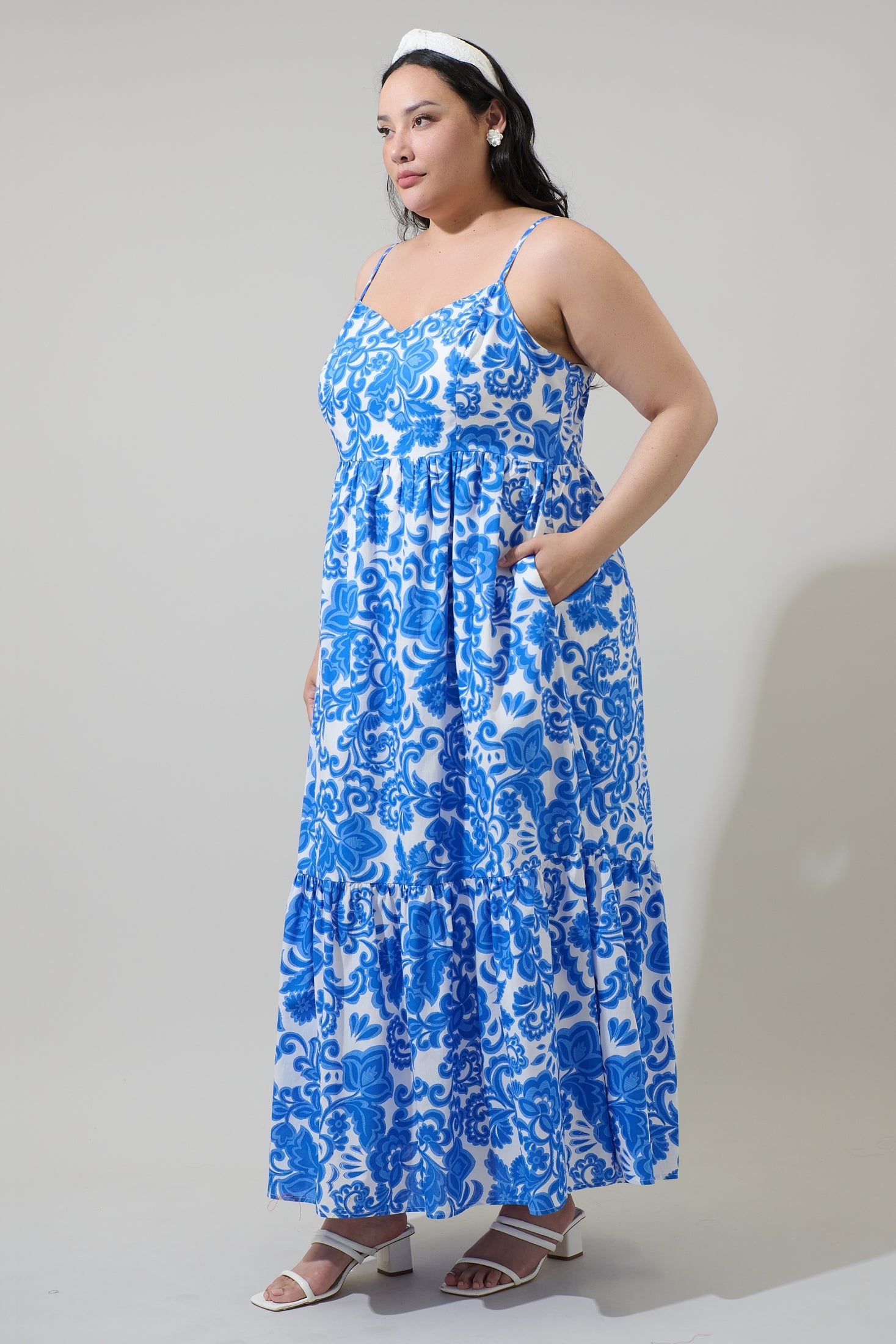 Magee Floral Cabana Flowy Maxi Dress Curve Sugarlips Magee Floral Cabana Flowy Maxi Dress Curve Sugarlips