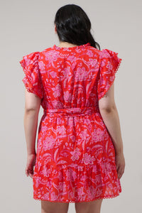 Aria Floral Eriny Ruffle Mini Dress Curve