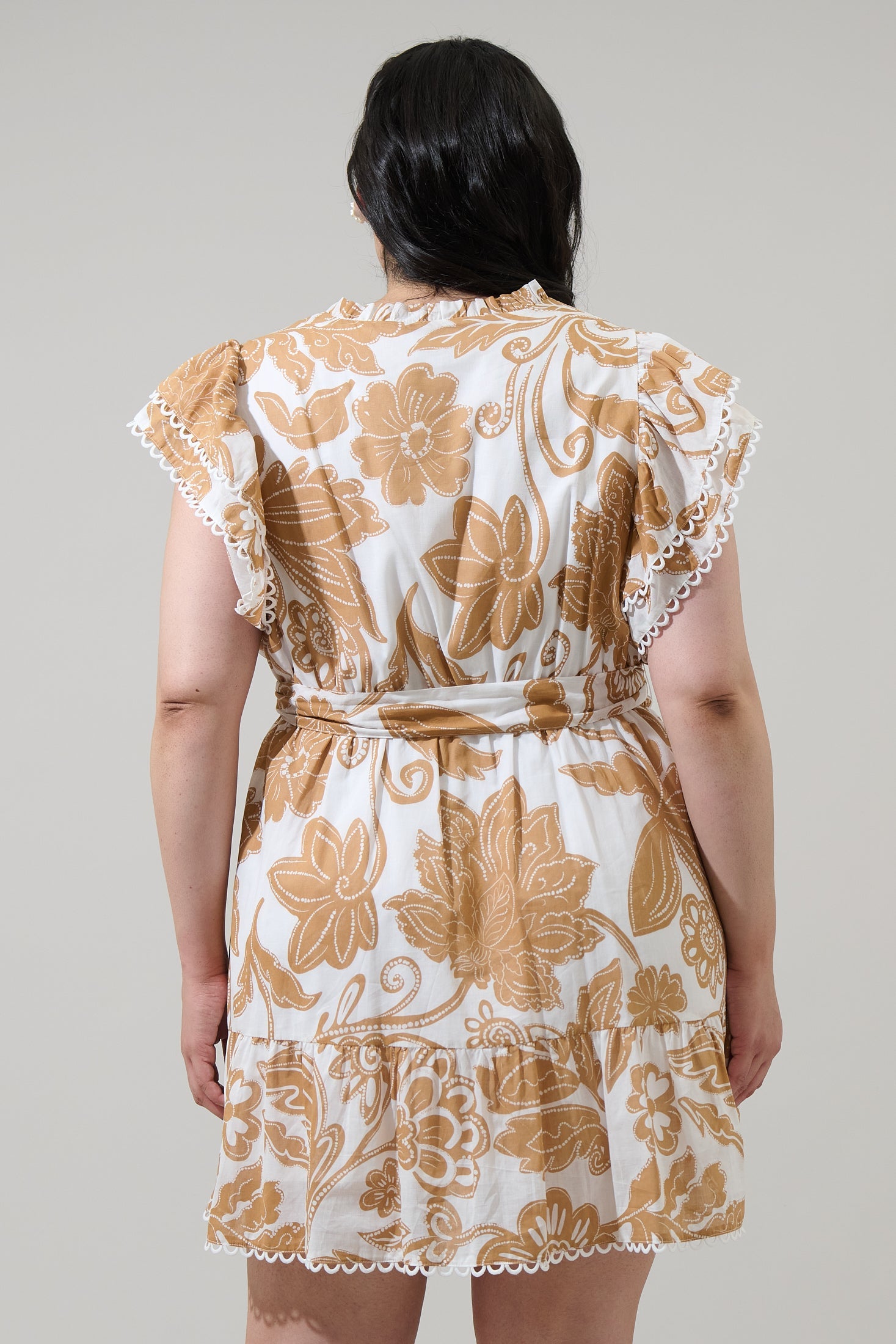 nadya ruffled mini dress Nadya Floral Eriny Ruffle Mini Dress WHITE-BISCUIT / L by Sugarlips