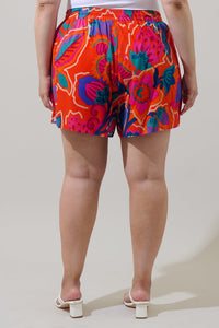 Kahlia Tropics Taliya Drawstring Shorts Curve