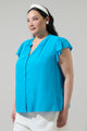 Everly Split Neck Top Curve